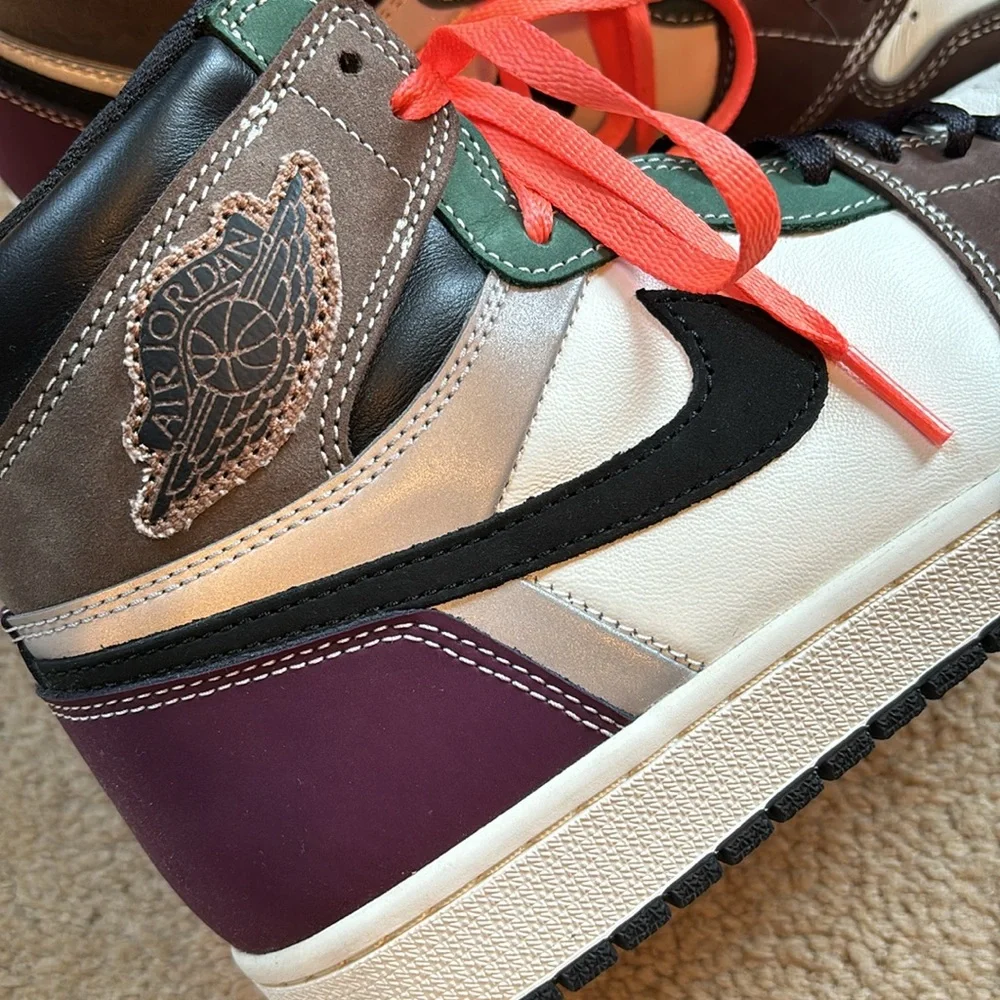 NIKE Air Jordan 1 Retro High OG "Archaeo Brown" shoes * mens sz 9 *EUC - Picture 3 of 9